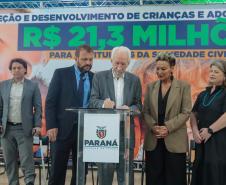 O governador em exercício Darci Piana assina nesta terca-feira (14), repasse de R$ 20.588.583,90 do Fundo Estadual para Infância e Adolescência - FIA/PR para 259 Organizações da Sociedade Civil.