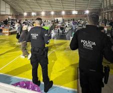 Com 104 agentes e muita tecnologia, forças de segurança do PR seguem apoiando o RS