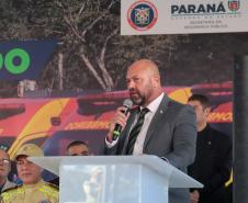 O governador Carlos Massa Ratinho Junior entregou nesta segunda-feira (3) 39 novos veículos para reforçar os trabalhos do Corpo de Bombeiros do Paraná.