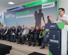 O governador Carlos Massa Ratinho Junior participa nesta quarta-feira (19), do lançamento Programa Rota do Progresso no Palácio Iguaçu.