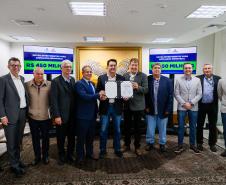 O governador Carlos Massa Ratinho Junior participou da inauguração da Maltaria Campos Gerais, localizada em Ponta Grossa.
