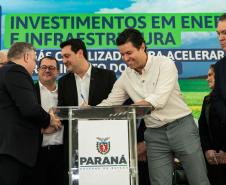 Curitiba, 24 de junho de 2024 - Governador Carlos Massa Ratinho Junior anunciou investimentos de R$ 505 milhões em energia e infraestrutura de gás canalizado para acelarar o crescimento do Paraná.
