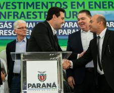 Curitiba, 24 de junho de 2024 - Governador Carlos Massa Ratinho Junior anunciou investimentos de R$ 505 milhões em energia e infraestrutura de gás canalizado para acelarar o crescimento do Paraná.