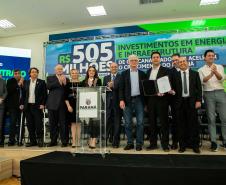 Curitiba, 24 de junho de 2024 - Governador Carlos Massa Ratinho Junior anunciou investimentos de R$ 505 milhões em energia e infraestrutura de gás canalizado para acelarar o crescimento do Paraná.