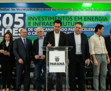 Curitiba, 24 de junho de 2024 - Governador Carlos Massa Ratinho Junior anunciou investimentos de R$ 505 milhões em energia e infraestrutura de gás canalizado para acelarar o crescimento do Paraná.
