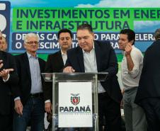 Curitiba, 24 de junho de 2024 - Governador Carlos Massa Ratinho Junior anunciou investimentos de R$ 505 milhões em energia e infraestrutura de gás canalizado para acelarar o crescimento do Paraná.