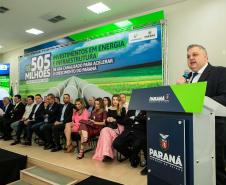 Curitiba, 24 de junho de 2024 - Governador Carlos Massa Ratinho Junior anunciou investimentos de R$ 505 milhões em energia e infraestrutura de gás canalizado para acelarar o crescimento do Paraná.