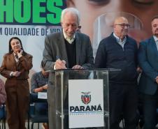 O governador em exercício Darci Piana e o presidente da Sanepar, Wilson Bley, anunciam nesta terça-feira (02) um pacote de investimento em saneamento rural e urbano e distribuição de água, além da conclusão de obras emblemáticas do setor.