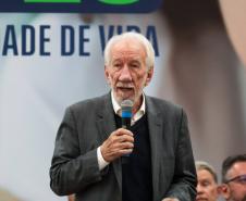 O governador em exercício Darci Piana e o presidente da Sanepar, Wilson Bley, anunciam nesta terça-feira (02) um pacote de investimento em saneamento rural e urbano e distribuição de água, além da conclusão de obras emblemáticas do setor.