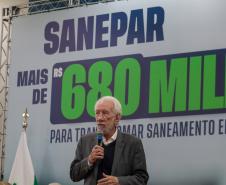 O governador em exercício Darci Piana e o presidente da Sanepar, Wilson Bley, anunciam nesta terça-feira (02) um pacote de investimento em saneamento rural e urbano e distribuição de água, além da conclusão de obras emblemáticas do setor.