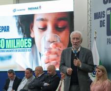 O governador em exercício Darci Piana e o presidente da Sanepar, Wilson Bley, anunciam nesta terça-feira (02) um pacote de investimento em saneamento rural e urbano e distribuição de água, além da conclusão de obras emblemáticas do setor.