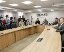 Curitiba, 12 de agosto de 2024 - Coletiva de imprensa na Secretaria Estadual de Segurançna Pública (Sesp) sobre a queda do avião em Vinhedos (SP).