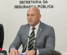 Entrevista coletiva na Secretaria Estadual de Segurança Pública (Sesp). Com a palavra o secretário estadual da Segurança Pública, Hudson Teixeira.