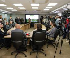 Entrevista coletiva na Secretaria Estadual de Segurança Pública (Sesp). Com a palavra o secretário estadual da Segurança Pública, Hudson Teixeira.