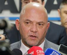 Curitiba, 12 de agosto de 2024 - Coletiva de imprensa na Secretaria Estadual de Segurançna Pública (Sesp) sobre a queda do avião em Vinhedos (SP).