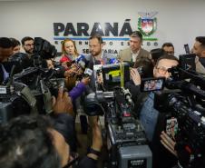 Entrevista coletiva na Secretaria Estadual de Segurança Pública (Sesp). Com a palavra o secretário estadual da Segurança Pública, Hudson Teixeira.