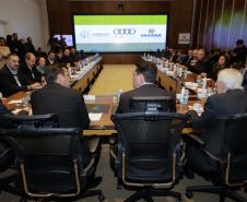 Curitiba, 12 de agosto de 2024 - Apresentação da Fábrica de Ideais pelo governador do Paraná, Carlos Massa Ratinho Jr., e a empresa Audi.