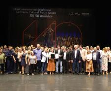 O governador Carlos Massa Ratinho Junior anuncia nesta quinta-feira (12) o repasse R$ 50 milhões para reforma, revitalização, adequação e modernização da estrutura do teatro, além da aquisição de novos equipamentos e instrumentos para Orquestra Sinfônica do Paraná