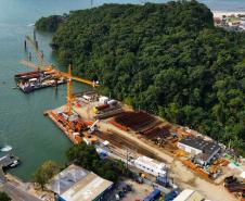 17,7% concluída, obra da Ponte de Guaratuba pode ser acompanhada em tempo real