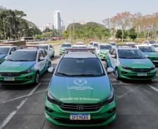 Curitiba, 23 de setembro de 2024 - O governador Carlos Massa Ratinho Junior realiza a entrega de veículos destinados ao serviço de transporte de órgãos.