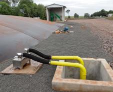 Itaipulândia, 16 de maio de 2024 - Usina de BioGás - produção de energia gerada a partir, neste caso, dos dejetos de suínos -, em Itaipulândia, região oeste do Paraná.