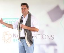 O governador Carlos Massa Ratinho Junior participou nesta sexta-feira (21), em Campina Grande do Sul, na Região Metropolitana de Curitiba, do lançamento da pedra fundamental da primeira fábrica de nanofertilizantes do Brasil.