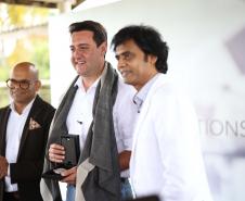 O governador Carlos Massa Ratinho Junior participou nesta sexta-feira (21), em Campina Grande do Sul, na Região Metropolitana de Curitiba, do lançamento da pedra fundamental da primeira fábrica de nanofertilizantes do Brasil.