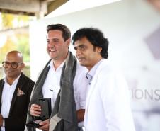 O governador Carlos Massa Ratinho Junior participou nesta sexta-feira (21), em Campina Grande do Sul, na Região Metropolitana de Curitiba, do lançamento da pedra fundamental da primeira fábrica de nanofertilizantes do Brasil.