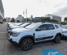 O vice-governador Darci Piana entrega nesta quarta-feira (19) 70 novos veículos modelo Renault Duster para a Agência de Defesa Agropecuária (Adapar). Foto: Geraldo Bubniak/AEN Foto: Geraldo Bubniak/AEN