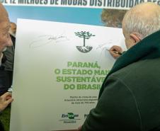 Curitiba, 24 de junho de 2025 - O governador em exercício Darci Piana plantou, no Dia Nacional da Araucária, nos jardins do Palácio Iguaçu, uma muda clonada de uma Araucaria angustifolia com cerca de 700 anos. Foto: Roberto Dziura Jr/AEN