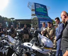 Investimento de R$ 63 milhões: Ratinho Junior entrega 431 motos e viaturas para a PMPR Foto: Jonathan Campos/AEN