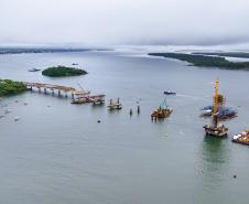 Obras da Ponte de Guaratuba chegam a 65% com destaque para avanço do trecho estaiado
