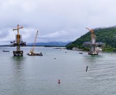 Obras da Ponte de Guaratuba chegam a 65% com destaque para avanço do trecho estaiado