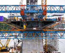 Obras da Ponte de Guaratuba chegam a 65% com destaque para avanço do trecho estaiado