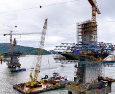 Obras da Ponte de Guaratuba chegam a 65% com destaque para avanço do trecho estaiado