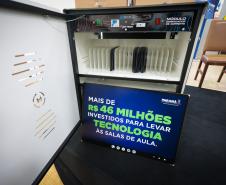 O governador em exercício Darci Piana participa nesta terça-feira (1), da entrega de 25.040 tablets para escolas da rede estadual