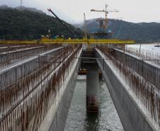Obras da Ponte de Guaratuba chegam a 65% com destaque para avanço do trecho estaiado
