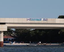 Com trecho estaiado quase pronto e 160 vigas lançadas, Ponte de Guaratuba atinge 91% de execução