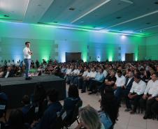 O governador Carlos Massa Ratinho Junior e o secretário de Educação, Roni Miranda, anunciam nesta quinta-feira (5) no Seminário de Diretores da rede estadual novos investimentos do programa Escola Mais Bonita, em Foz do Iguaçu.