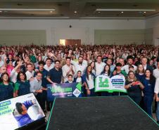 O governador Carlos Massa Ratinho Junior e o secretário de Educação, Roni Miranda, anunciam nesta quinta-feira (5) no Seminário de Diretores da rede estadual novos investimentos do programa Escola Mais Bonita, em Foz do Iguaçu.