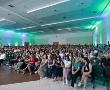 O governador Carlos Massa Ratinho Junior e o secretário de Educação, Roni Miranda, anunciam nesta quinta-feira (5) no Seminário de Diretores da rede estadual novos investimentos do programa Escola Mais Bonita, em Foz do Iguaçu.