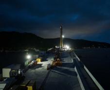 Em reta final, obras da Ponte de Guaratuba seguem inclusive no turno da noite