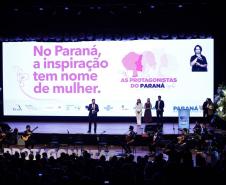 Governador Carlos Massa Ratinho Júnior participou nesta terça-feira (3) do evento Paraná Unido pelas Mulheres - As Protagonistas, no Teatro Guaíra.