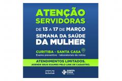 Semana da Saúde da Mulher ofertará exames gratuitos a servidoras de Curitiba e região