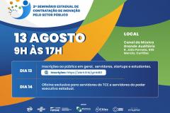 Governo do Estado abre inscrições para 2º Seminário Estadual de Contratação de Inovação pelo Setor Público