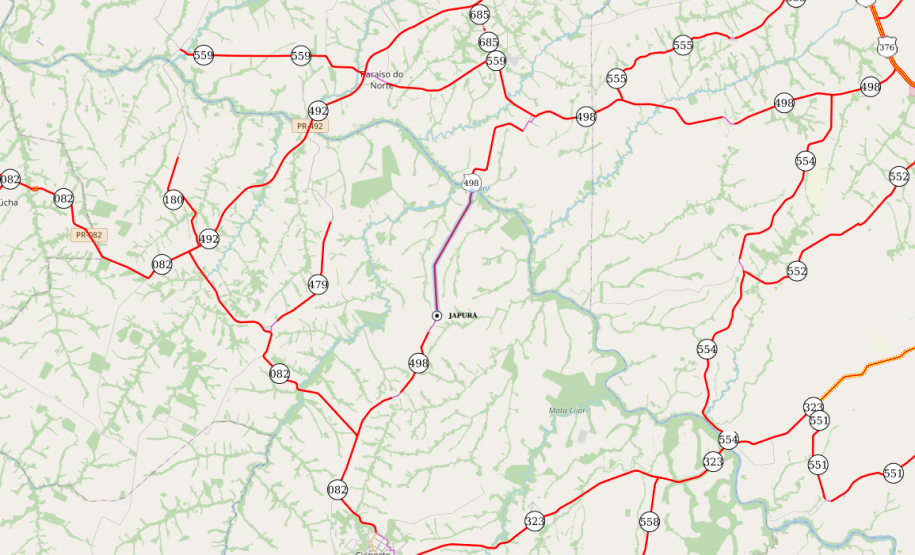 DER finaliza serviço de conservação da PR-498 em Japurá
