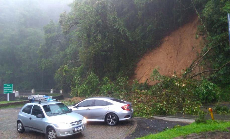 Após chuvas intensas, três rodovias do Litoral têm pontos com bloqueio