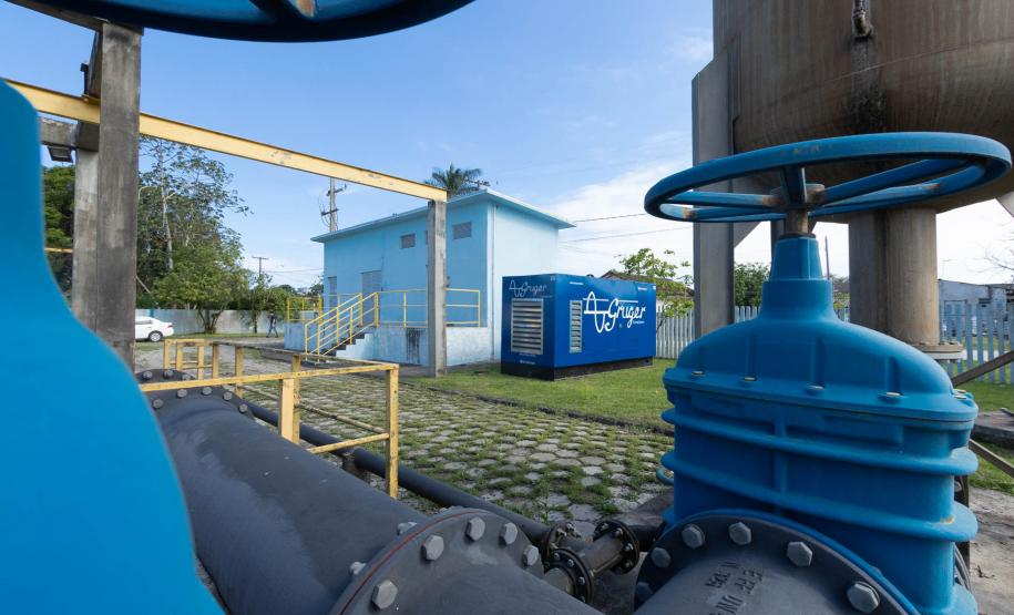 Gerador instalado em estação elevatória de esgoto no Litoral