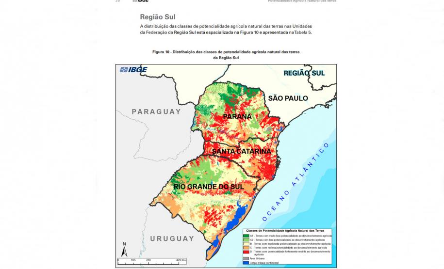 Paraná tem a melhor classificação do Brasil em potencialidade agrícola, segundo IBGE