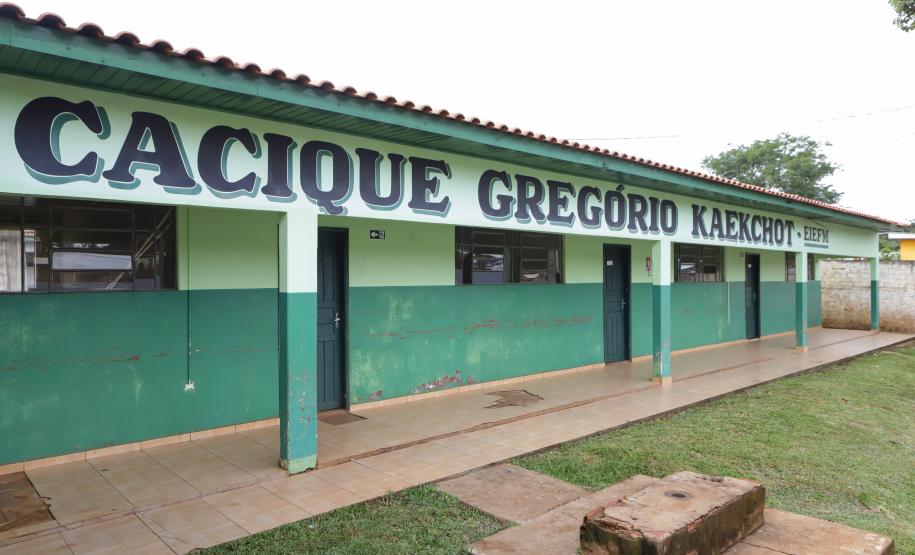 Manoel Ribas, 02 de fevereiro do 2023 - O governador Carlos Massa Ratinho Junior entregou na manhã desta quinta-feira as obras de ampliação no Colégio Estadual Indígena Cacique Gregório Kaekchot, na terra indigina Ivaí.